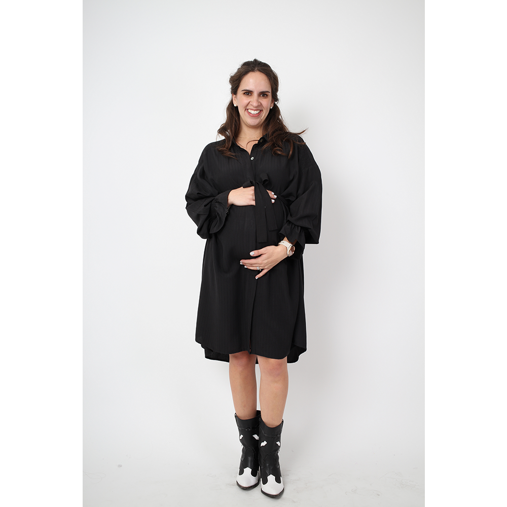 VESTIDO CAMISERO CORTO NEGRO